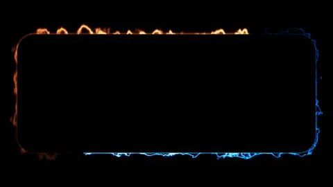 Looping square glowing neon frame effect, black background. Stock Illustration