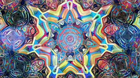 Looping star kaleidoscope Stock Footage 64697041