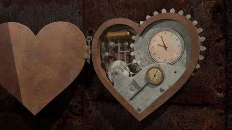Looping Steampunk Heart Stock Footage 50026343