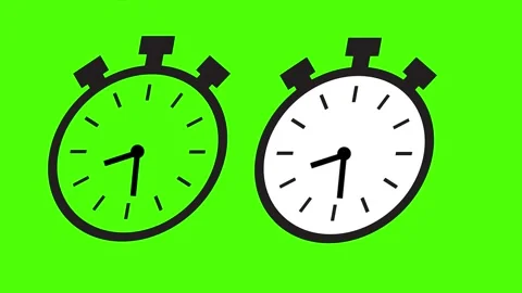 Looping Stopwatch Timer Icon Animation on Green Screen Background in 4K UHD.. Stock Footage 309686087