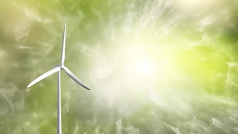 Looping sunny wind turbine copy space backgrounds Stock Footage 337249757