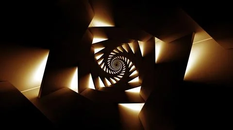 Looping symmetrical abstract motion of triangles on a black background. Design Stock Illustration