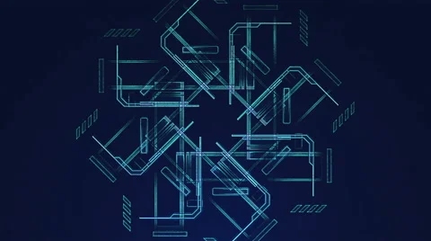 Looping Technical Abstract Array - 4K Resolution Ultra HD Stock Footage 41668642