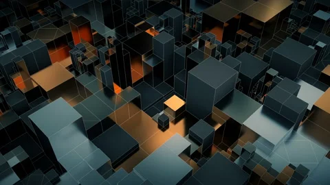 Looping technological 3D abstract cube background. Stock Footage 143193464