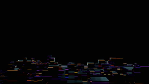 Looping technological 3D abstract shining cubes background. Stock Footage 143392588