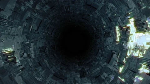Looping Technological Sci Fi spaceship tunnel. Vidéo 125257760