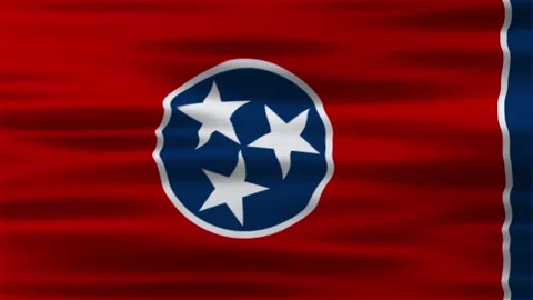 The Looping of Tennessee waving flag Stock Footage 312485378
