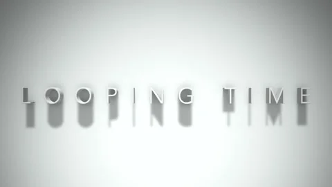 Looping time 3D title animation white text on a white background Video stock 299381127