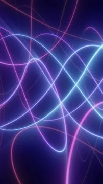 Looping trails of neon light in pink, purple, and blue tones forming abstra.. 스톡 일러스트