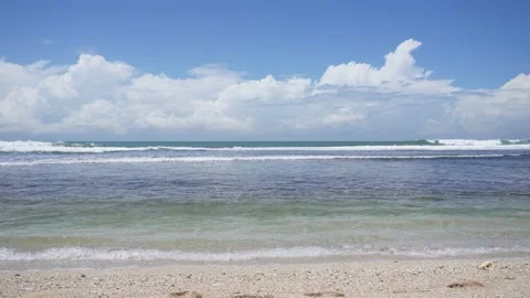 Looping Tropical Beach with Blue Sky in Indonesia Stock Footage 234859253