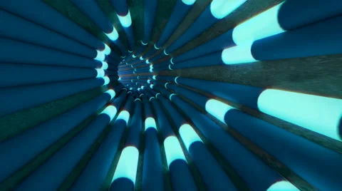 Looping tunnel animation with tubes or cables concept Stock Footage 61265559