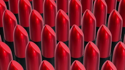 Looping UHD 3D animation of the red lipsticks Stockbeeldmateriaal 108488689