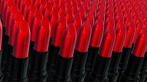 Looping UHD 60 fps 3D animation of the red lipsticks Stock-Footage 108488959