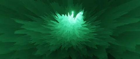 Looping underworld emerald crystal cavern abstract, alien space explore. Stock Footage 149483294