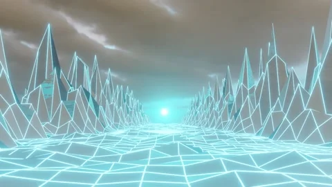 Looping Vaporwave terrain Stock Footage 162125742