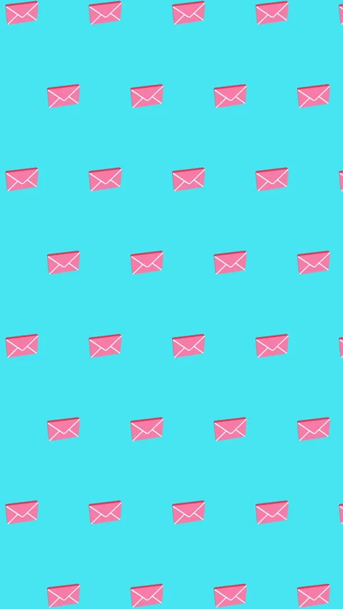 Looping vertical pattern of pink envelope mail flipping on blue background Stock Footage 198666598