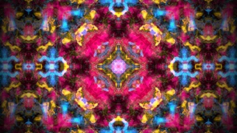 Looping Vibrant Abstract Kaleidoscope Pattern Stock Footage 346140642