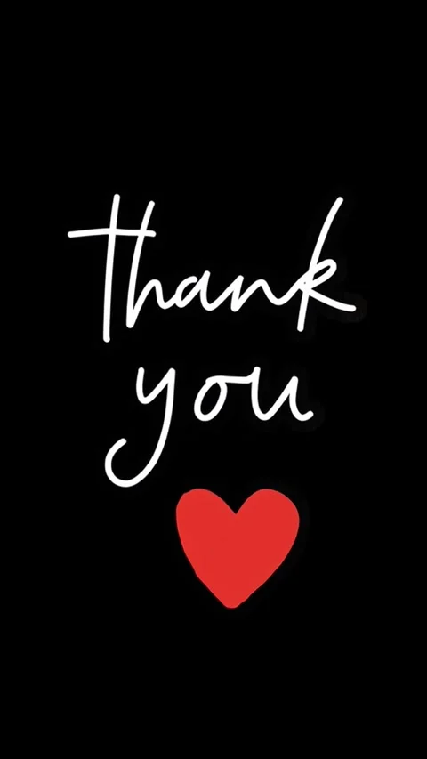 Looping video end screen with handwritten thank you message and heart on Stock Footage 313742038