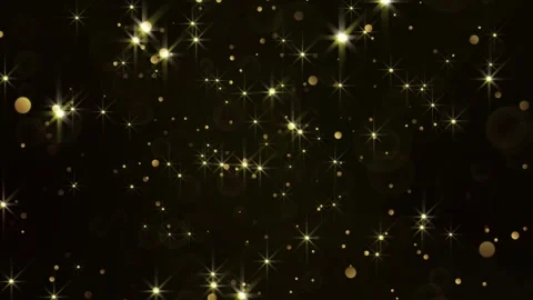 Looping video gold star glow particles background. Bokeh gold glittering Stock Footage 256201231