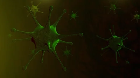 A looping video - of influenza flu-like cells. Stock Footage