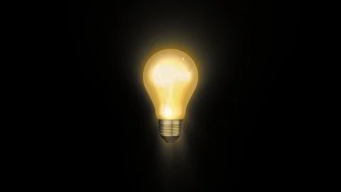 Looping Video Light Bulb Turn On and Off with Alpha Channel Stock Footage