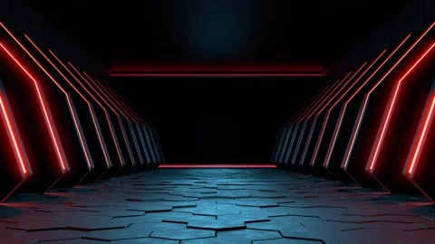 Looping video of Modern Futuristic Sci-Fi Background, Empty dark room Stock Footage 278955982