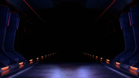 Looping video of Modern Futuristic Sci-Fi Background, Empty dark room Stock Footage 278958381