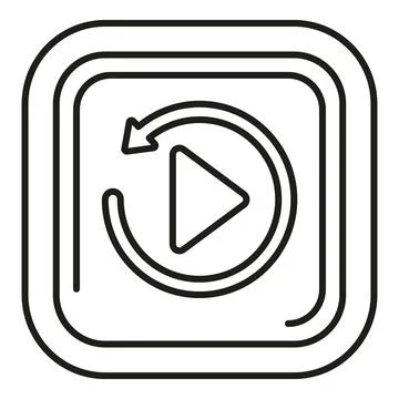 Looping video playback button with refresh arrow Illustrazione stock