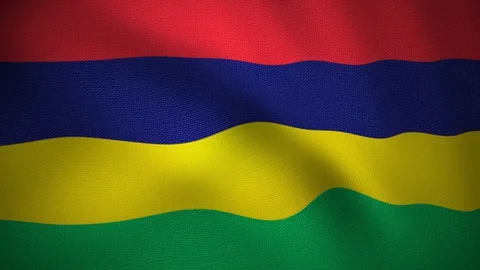 Looping video of waving flag of mauritius Stock Footage 129375785