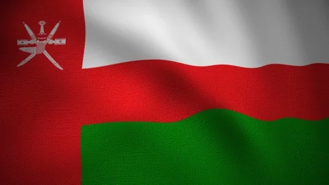 Looping video of waving flag of oman Stock Footage 129375658