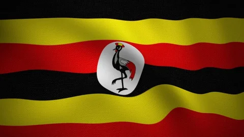 Looping video of waving flag of uganda Stock Footage 129375492