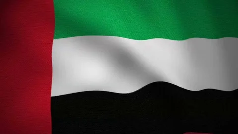 Looping video of waving flag of Uni arab emirates Stock Footage 129093142
