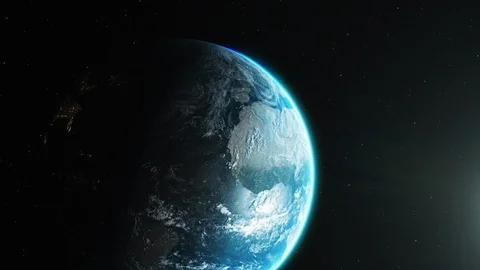 Looping view of the earth, spinning in space. Stock Footage