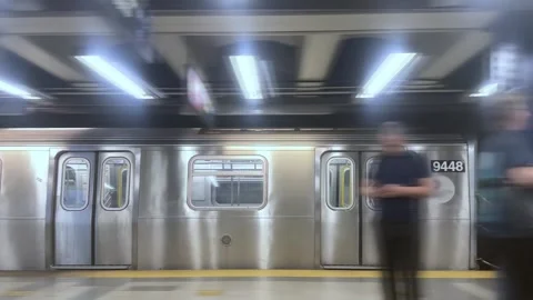 Looping View of Moving NYC Subway Train Stock Footage 288540181