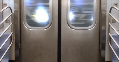 Looping View of Moving Underground Manhattan Subway Stock Footage 289652288