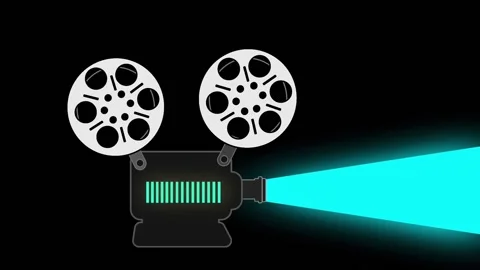Looping Vintage Movie Projector and Film, Stock Video