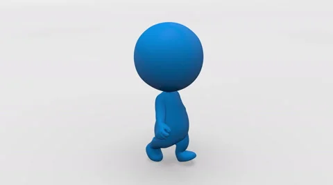 Looping Walking Animated Character Stock Footage 48031523