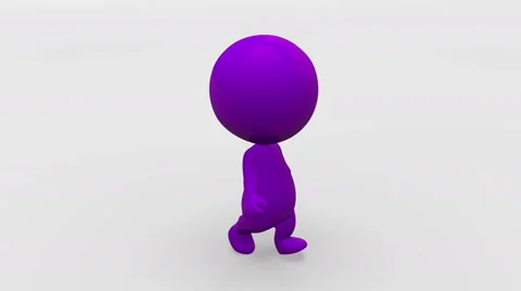 Looping Walking Animated Character Stock Footage 48031745