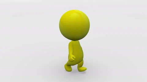 Looping Walking Animated Character Stock Footage 48031831