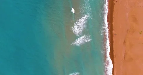 Looping Waves on the Sea Top Drone Shot Stock Footage 149876826