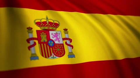 Looping waving flag of Spain in stunning detail. Spanish: Espana people Stock Footage 257652359