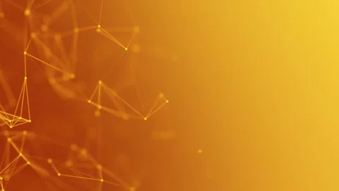 Looping yellow plexus effect. Abstract orange connection of dots and lines .. Video stock 278235404
