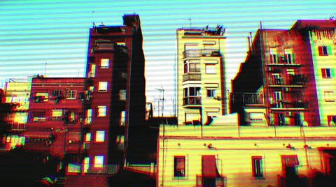 LoopNeo VJ Loops HD 1920X1080 - Timelapse City - Tv color Broken Signal Stockbeeldmateriaal 38297196