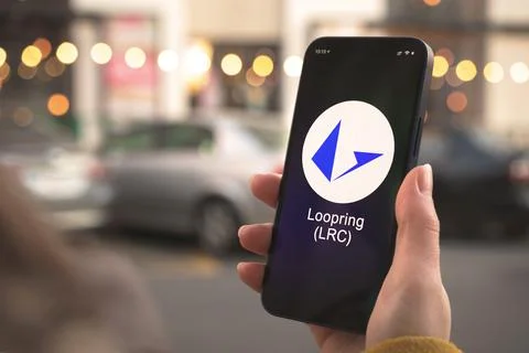 Loopring LRC cryptocurrency symbol, logo. Business and financial concept. Han Stock Photos