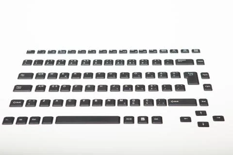 Loose alphanumeric covers for computer keys Stock Photos