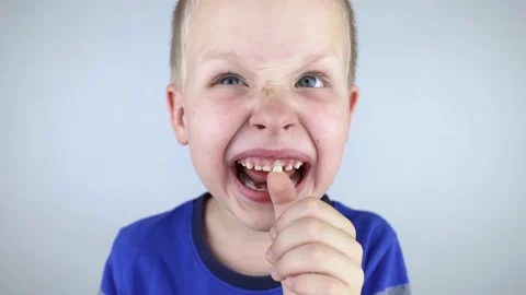 Loose baby Blond boy touches a Stock Video Pond5