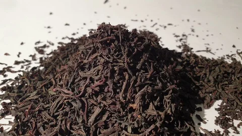 Loose black tea. Dry black tea Stock Footage 101401511