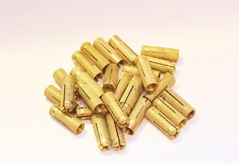 Loose brass collets Stock Photos