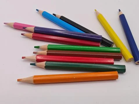 Loose colored pencils Stock Photos