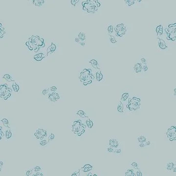 Loose doodle roses seamless vector pattern イラスト素材